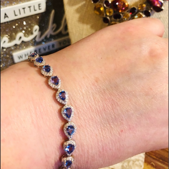 Tanzanite sterling silver bracelet & earrings SET - Picture 4 of 6